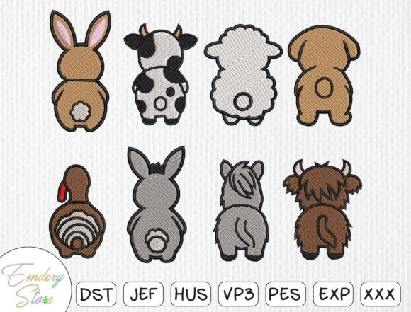 Adorable Animal Butts Embroidery Patch Set Review