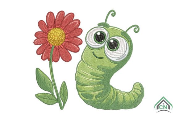 Cute Caterpillar with Flower Embroidery Review