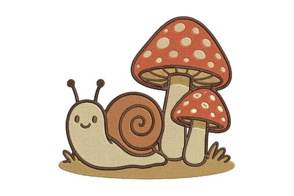 Cute Snail and Mushroom Embroidery Review