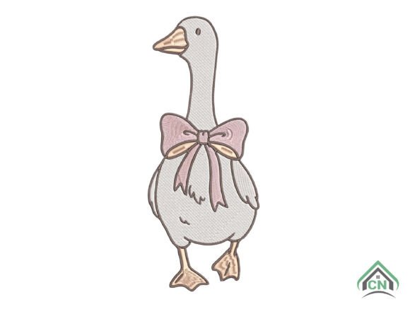 Farm Goose Pink Bow Embroidery Design Review