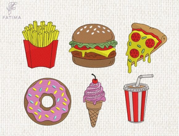 Fast Food Patch Embroidery Design Set Review