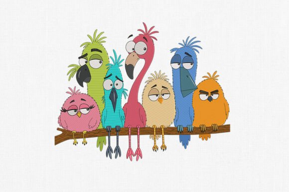 Funny Cartoon Birds Embroidery Design Review