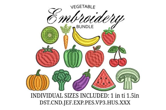 Reviewing 13 Vegetable Embroidery Designs Bundle