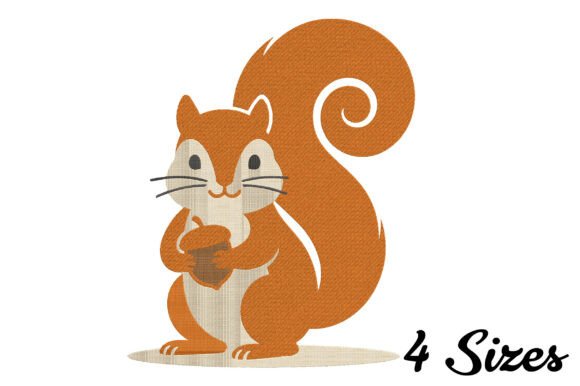 Squirrel Embroidery Design for Holiday Creations