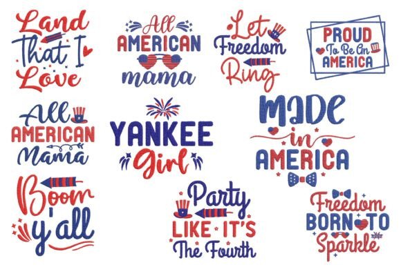 USA Patriotic Quotes Embroidery Bundle